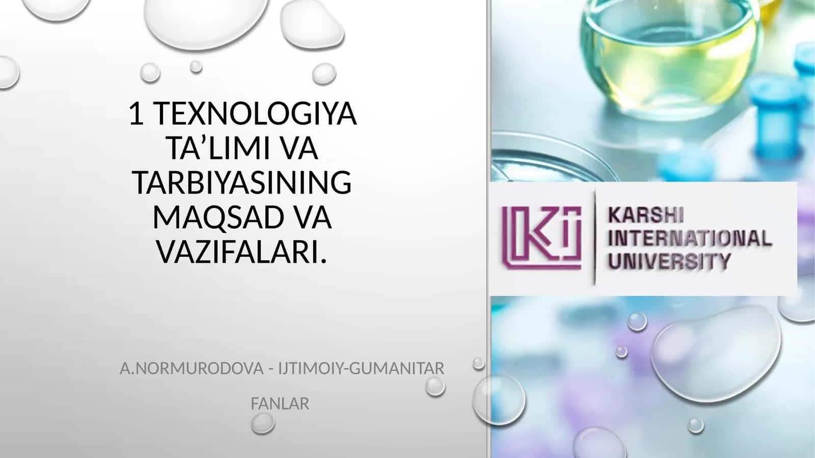 TEXNOLOGIYA TA’LIMI VA TARBIYASINING MAQSAD VA VAZIFALARI