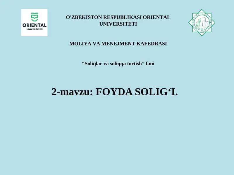 Foyda solig‘i