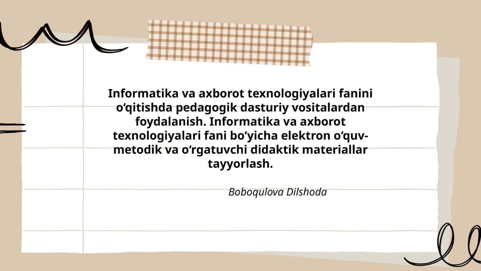 Informatika va axborot texnologiyalari fanini o‘qitishda pedagogik dasturiy vositalardan foydalanish