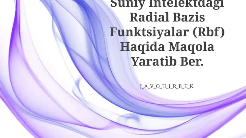 Radial Bazis Funktsiyalar (RBF)