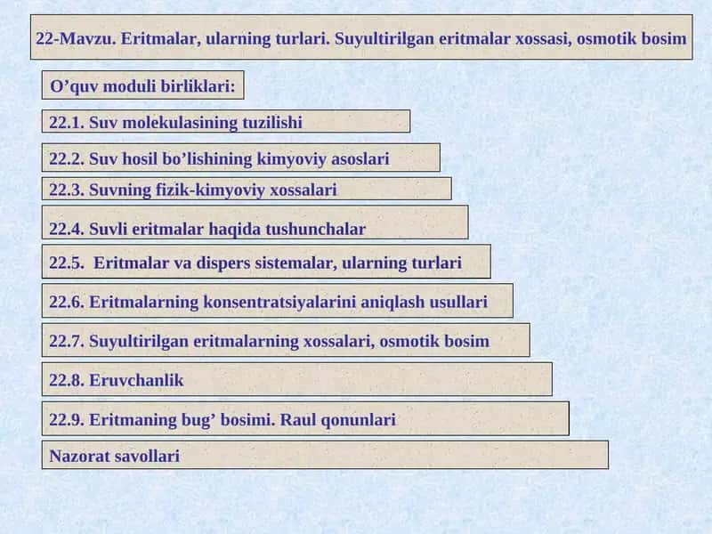 Suv hosil bo’lishining kimyoviy asoslari