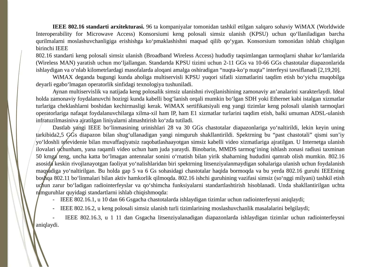 IEEE 802.16 standarti arxitekturasi
