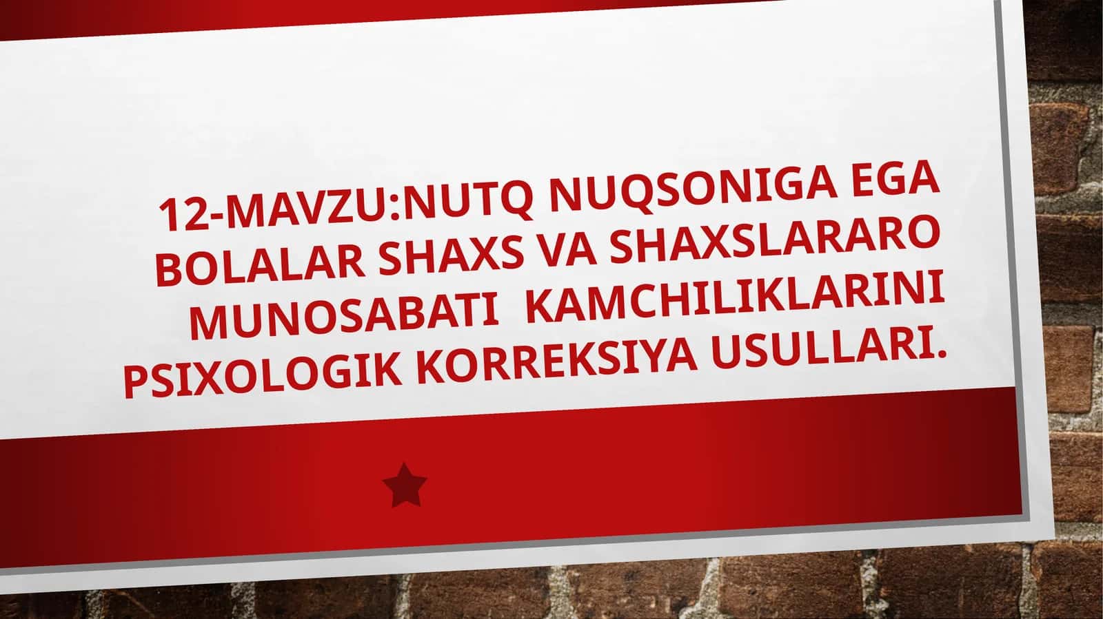 Nutq nuqsoniga ega bolalar shaxsiy xususiyatlar aralashmalari psixologik korreksiya usullari