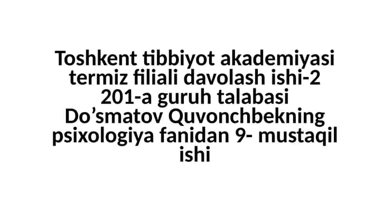 Psixologik moslashuvchanlik va muvozanatni baholash mezonlari