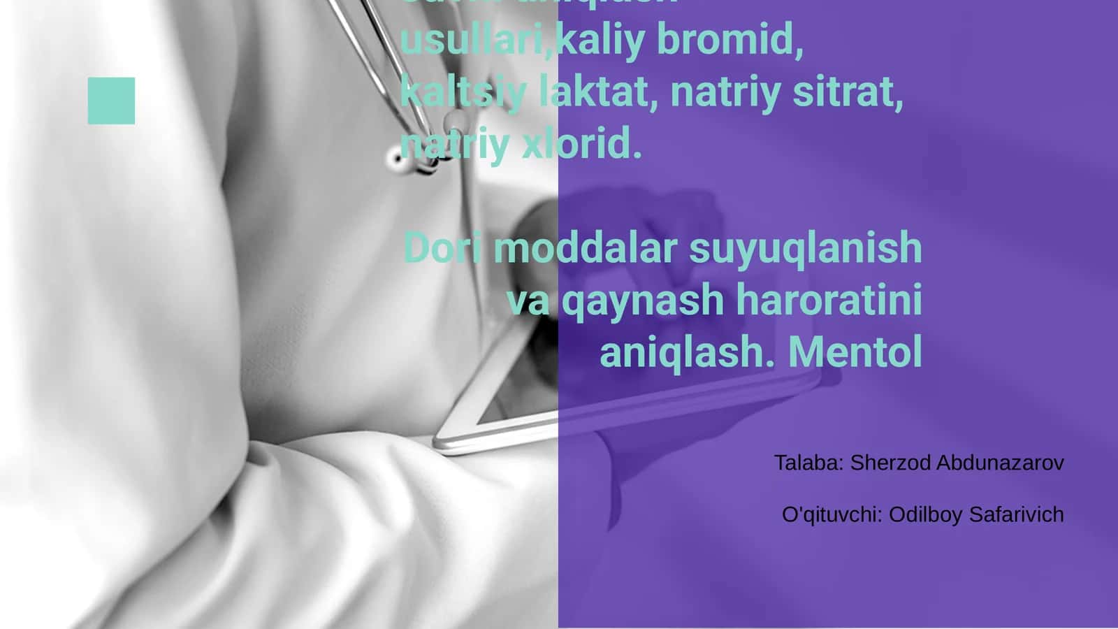 Uchuvchan moddalar va suvni aniqlash usullari