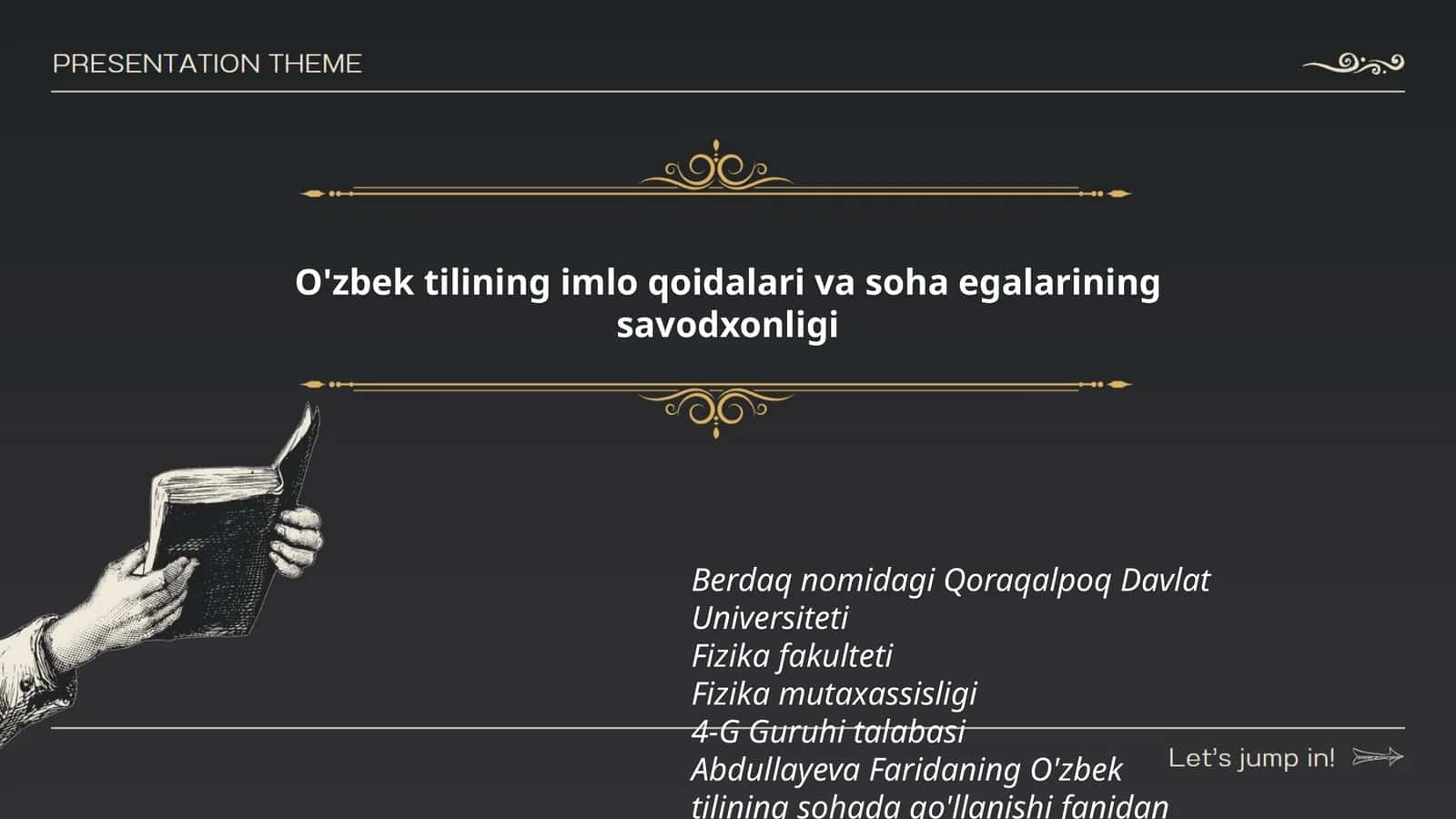 O'zbek tilining imlo qoidalari va soha egalarining savodxonligi