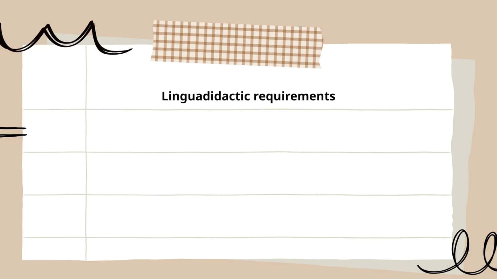 Linguadidactic requirements