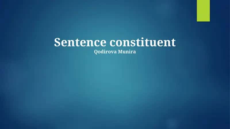 Sentence constituent