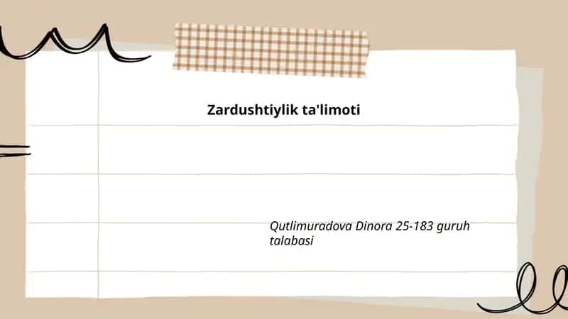 Zardushtiylik ta'limoti