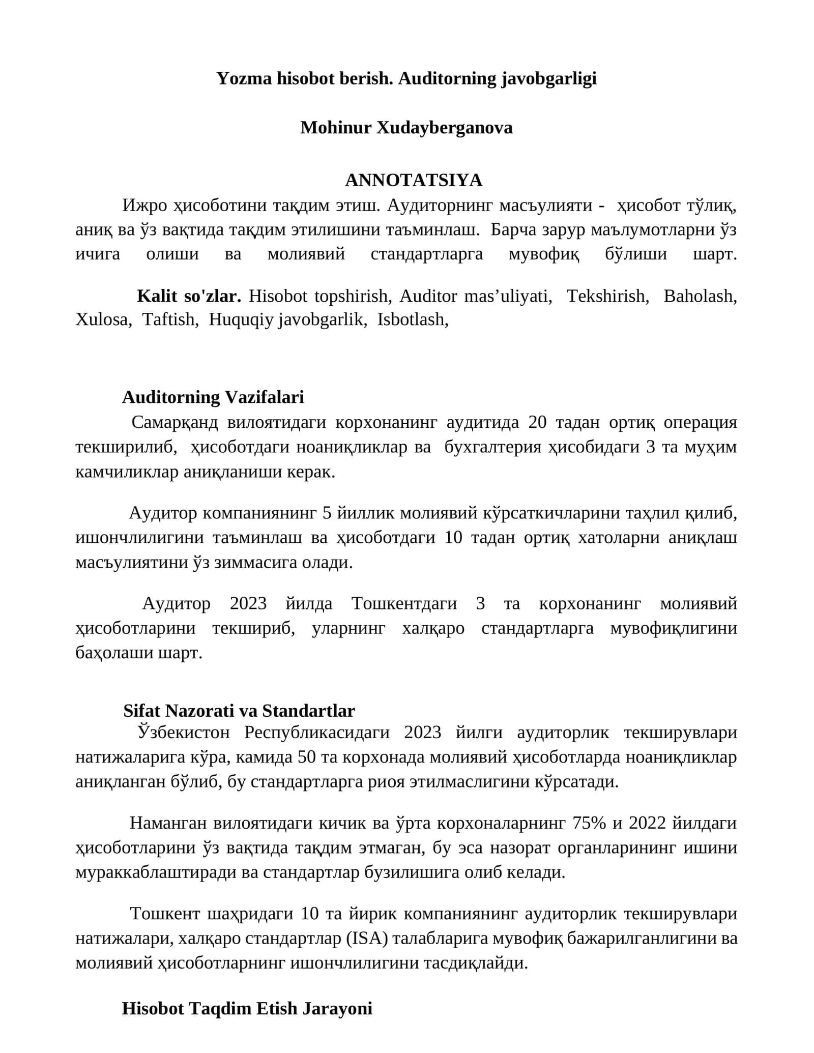 Auditorning javobgarligi