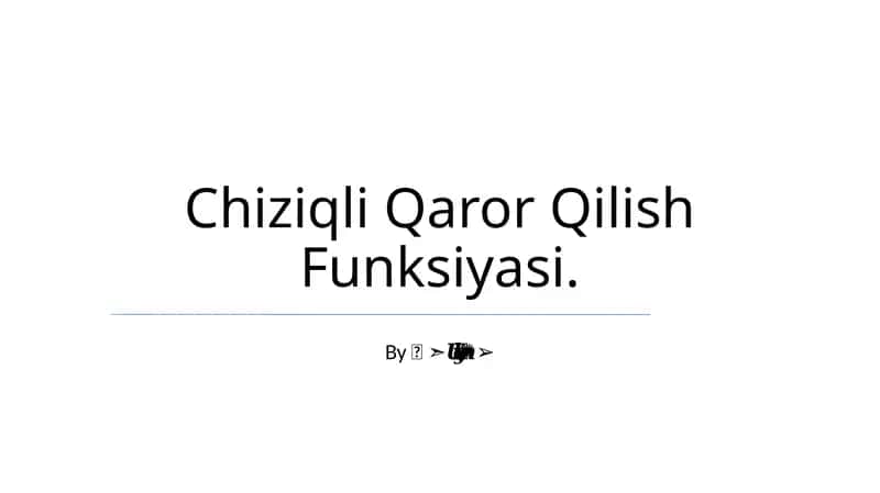 Chiziqli Qaror Qilish Funksiyasi