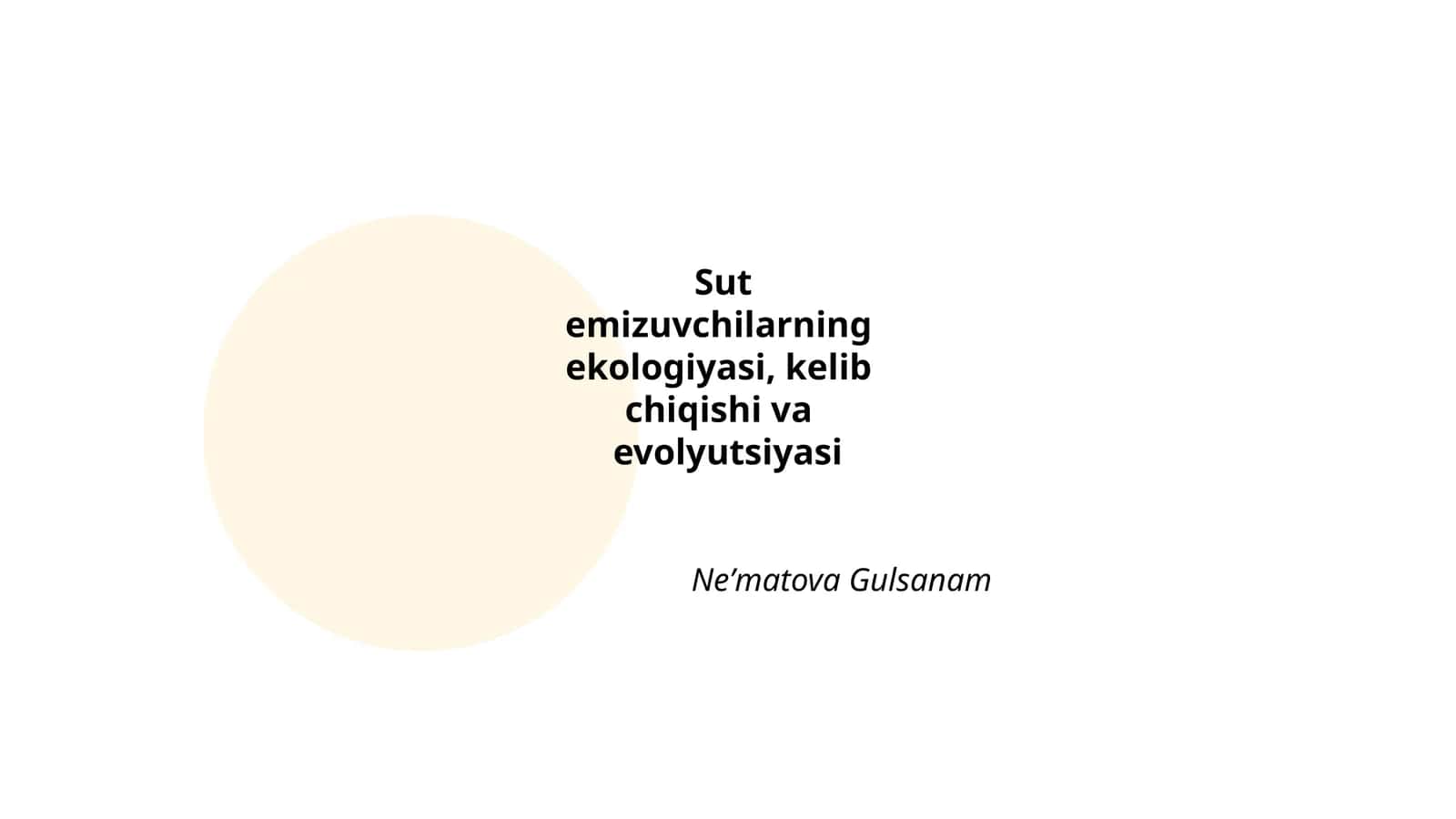 Sut emizuvchilarning ekologiyasi, kelib chiqishi va evolyutsiyasi