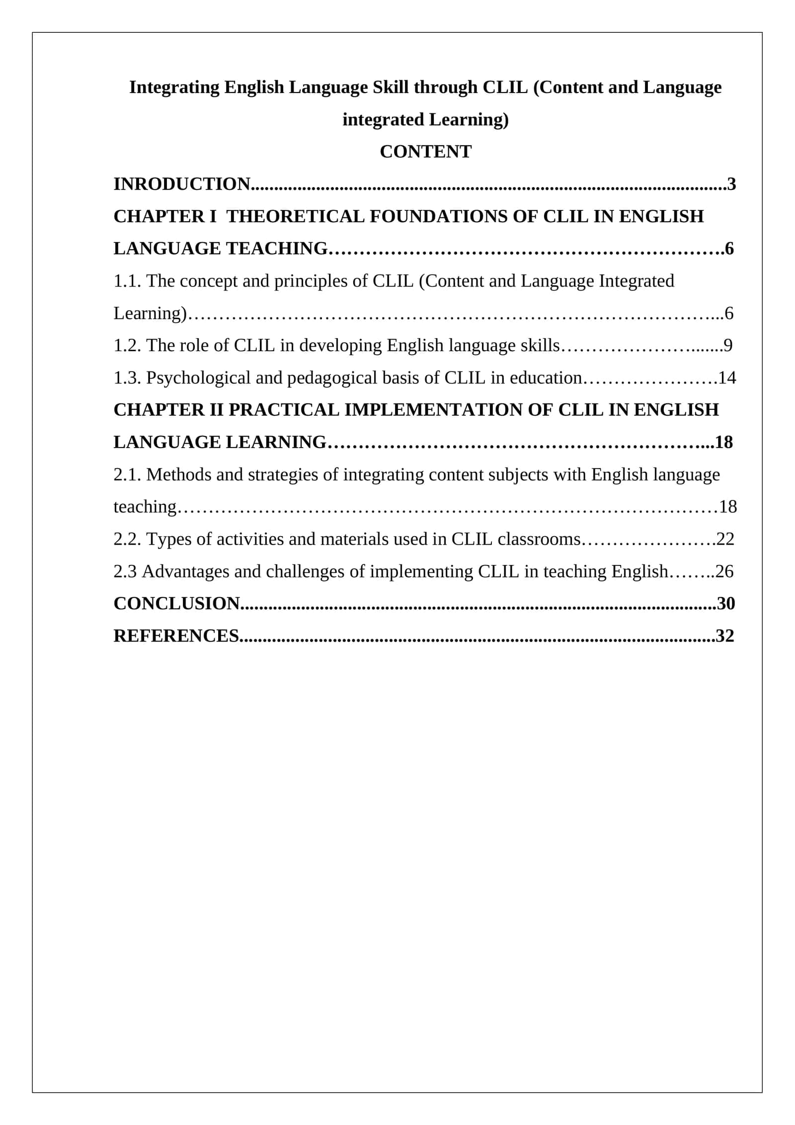 Integrating English Language Skill through CLIL (Content and Language integrated Learning)