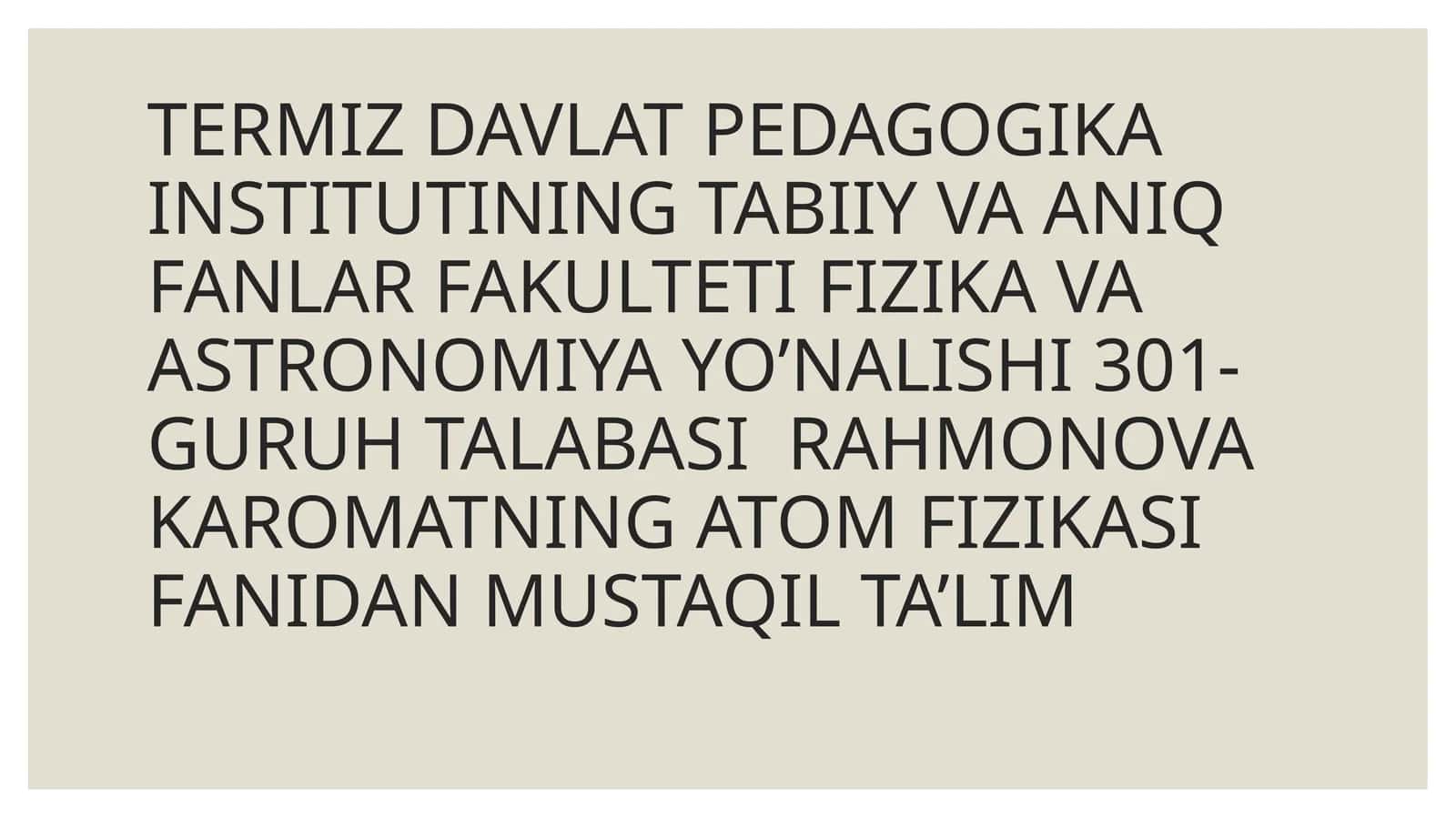 Fizika va Astronomiya