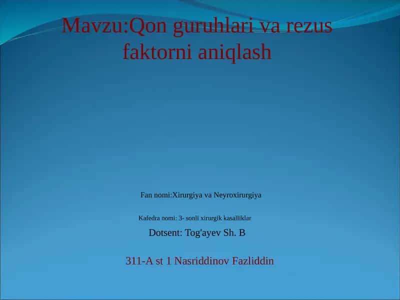 qon guruhlari