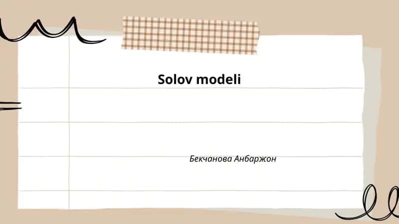Solov modeli