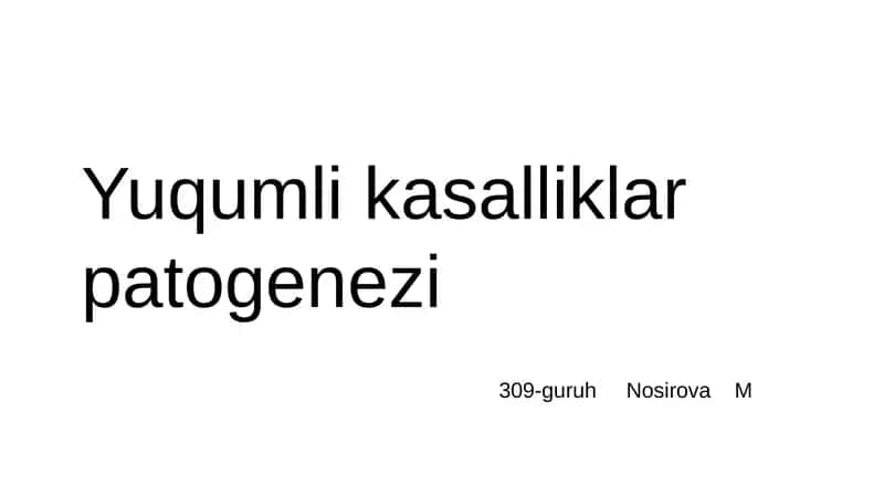 Yuqumli Kasalliklar Patogenezi