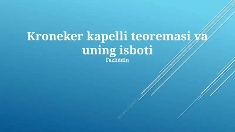 Kroneker-Kapelli teoremasi va uning isboti