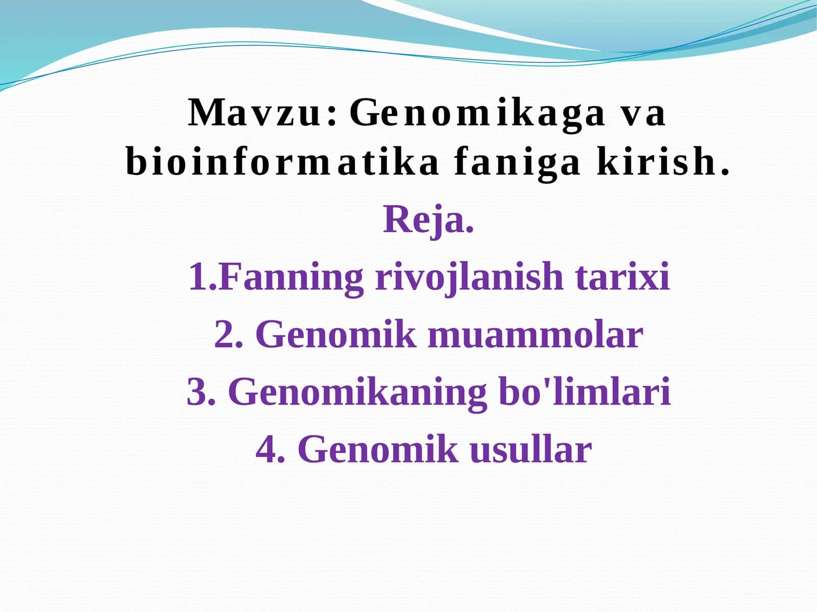 Genomikaga Bioinformatika Faniga Kirish