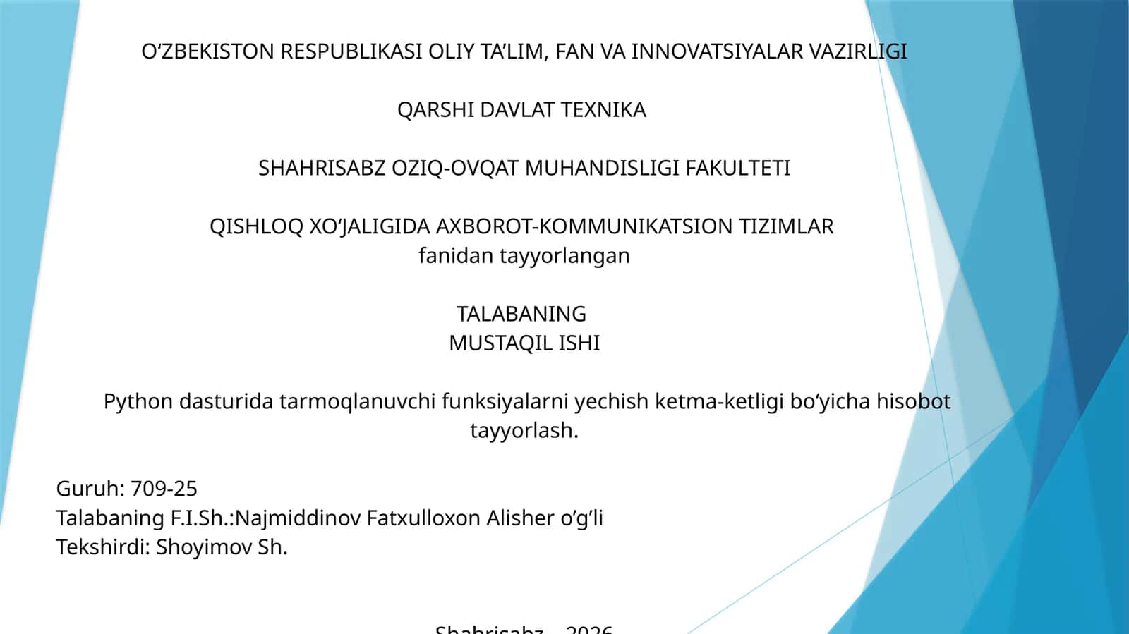 Axborot-Kommunikatsion Tizimlar