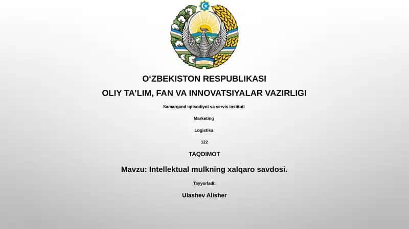 Intellektual mulkning xalqaro savdosi