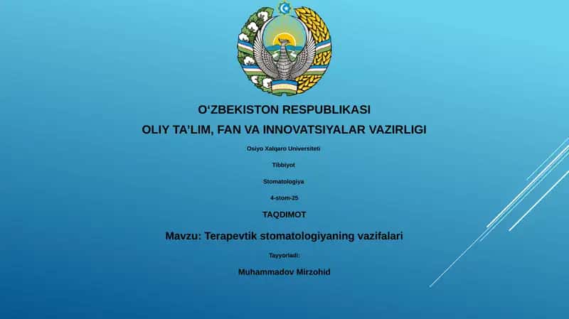 Terapevtik stomatologiyaning vazifalari