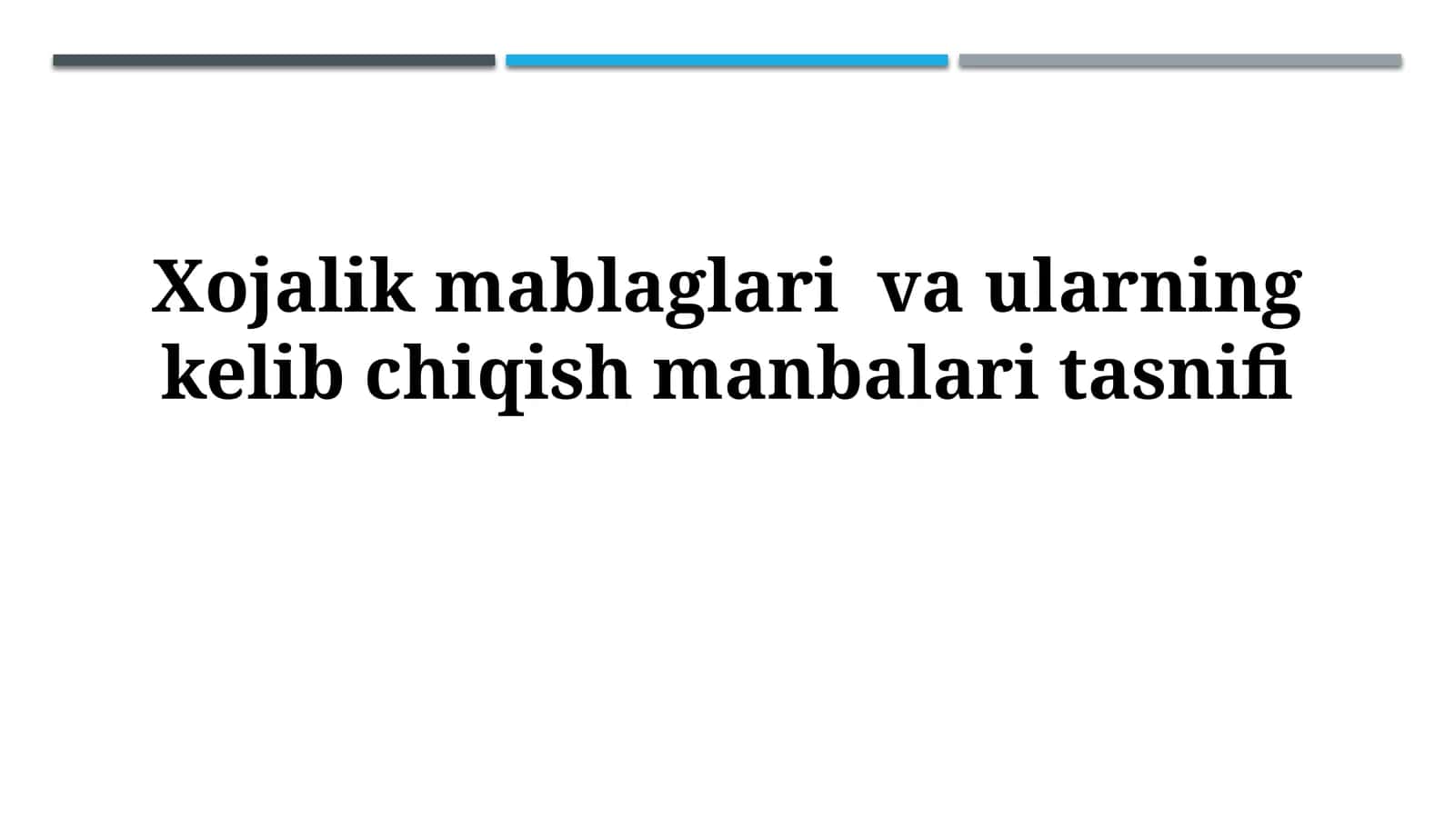 Daromad manbalari va ularning kelib chiqishmanbalaritasnifi