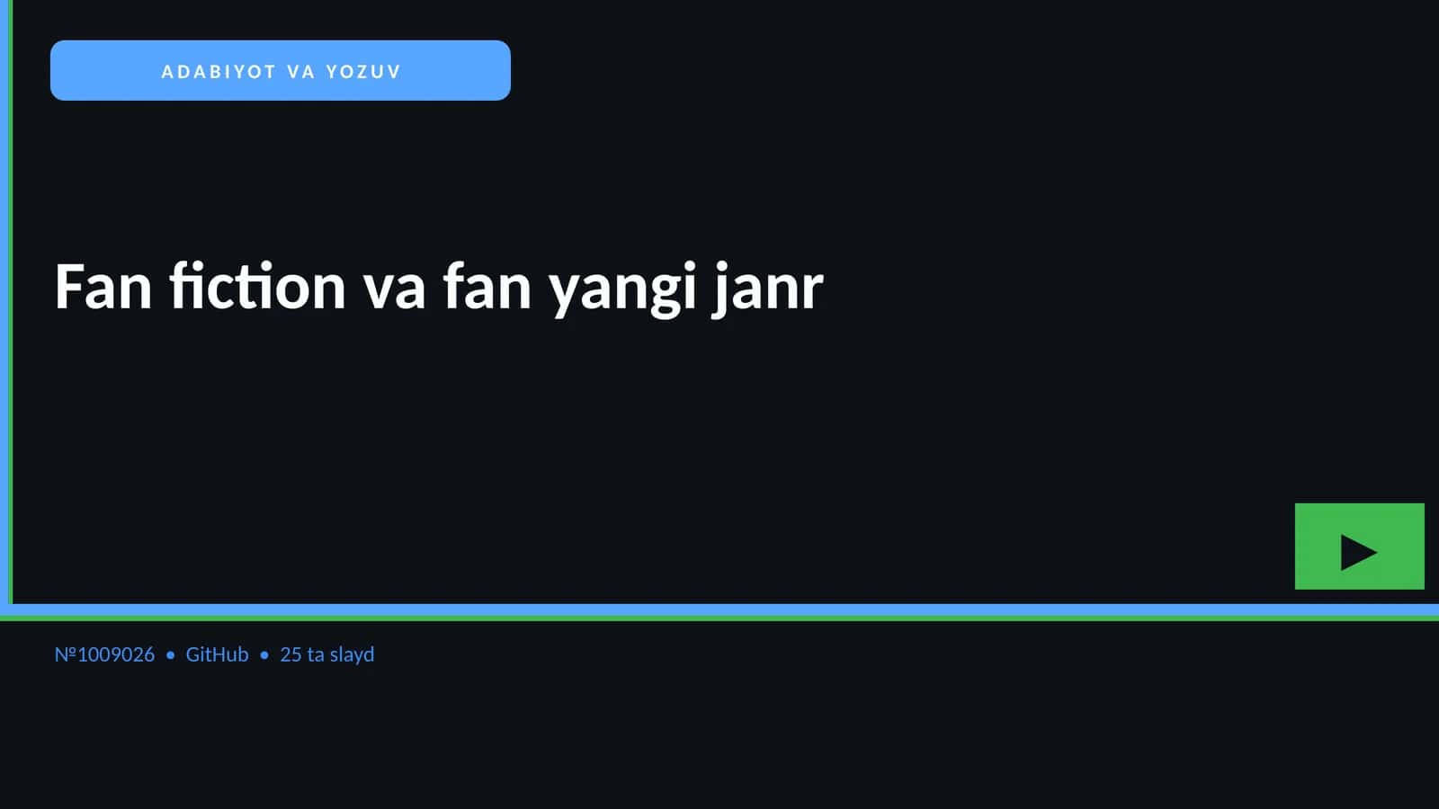 Fan fiction va fan yangi janr