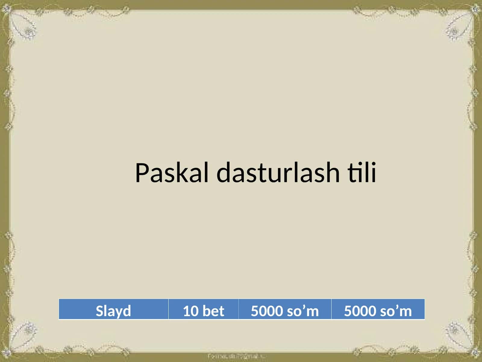 Paskal dasturlash tili