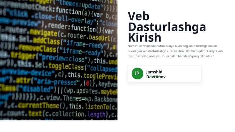 Web Dasturlash