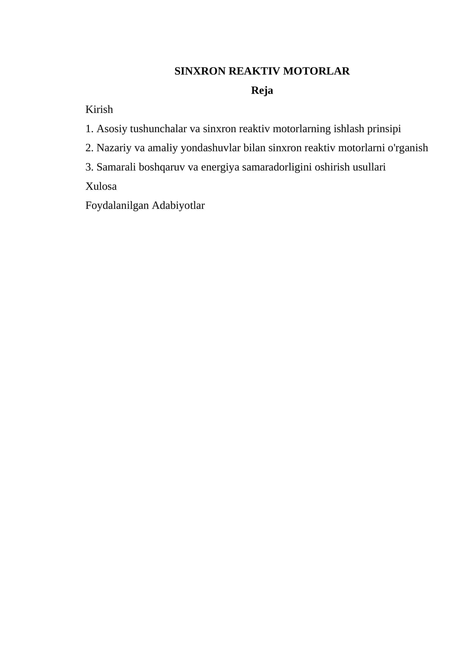 SINXRON REAKTIV MOTORLAR