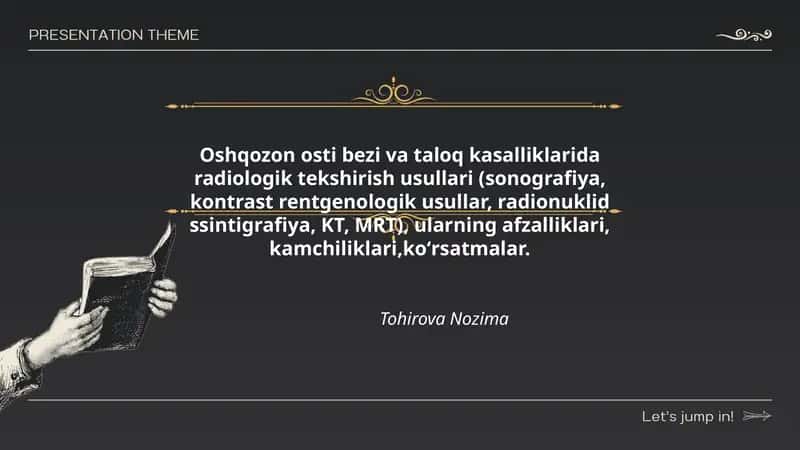 Oshqozon osti bezi va taloq kasalliklarida radiologik tekshirish usullari