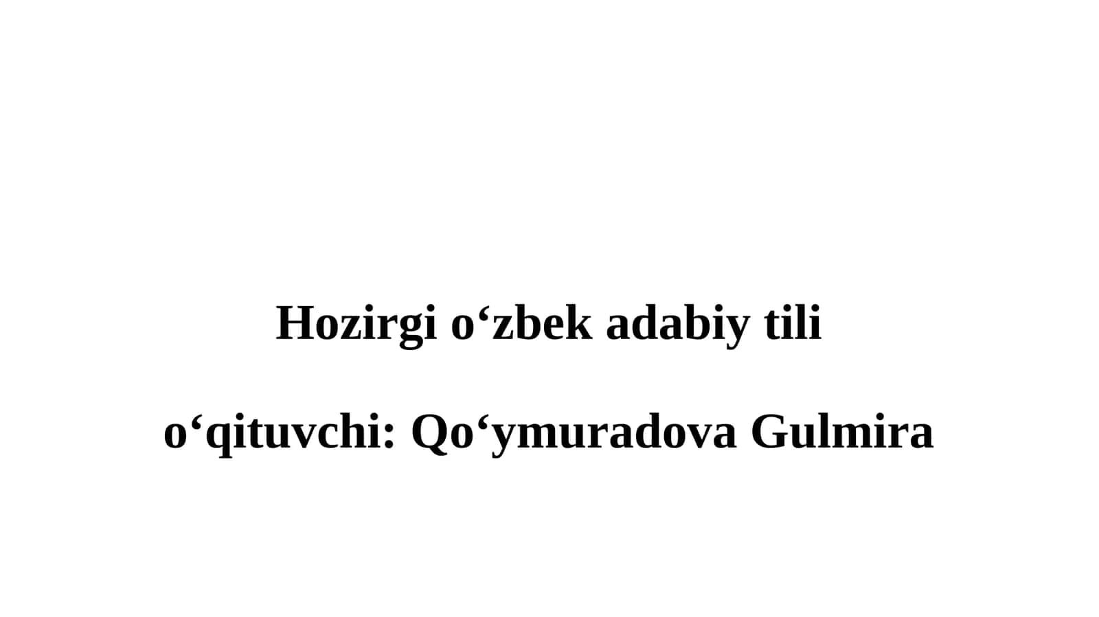 Unlilar Tasnifi va Tafsifi
