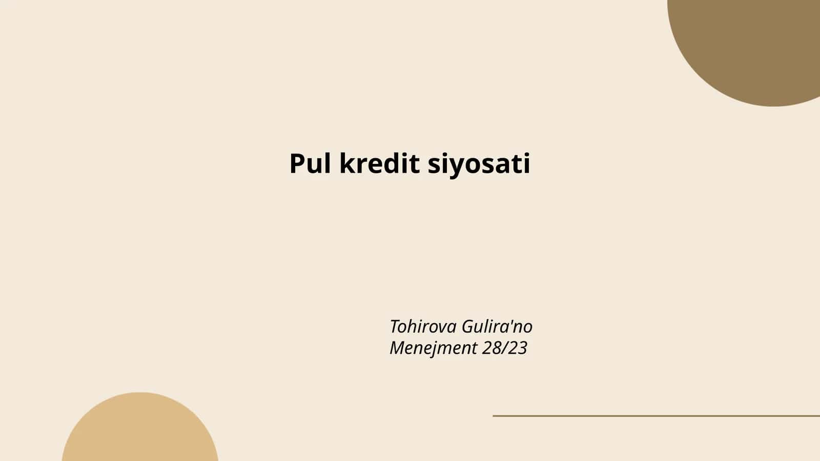 Pul-kredit siyosati
