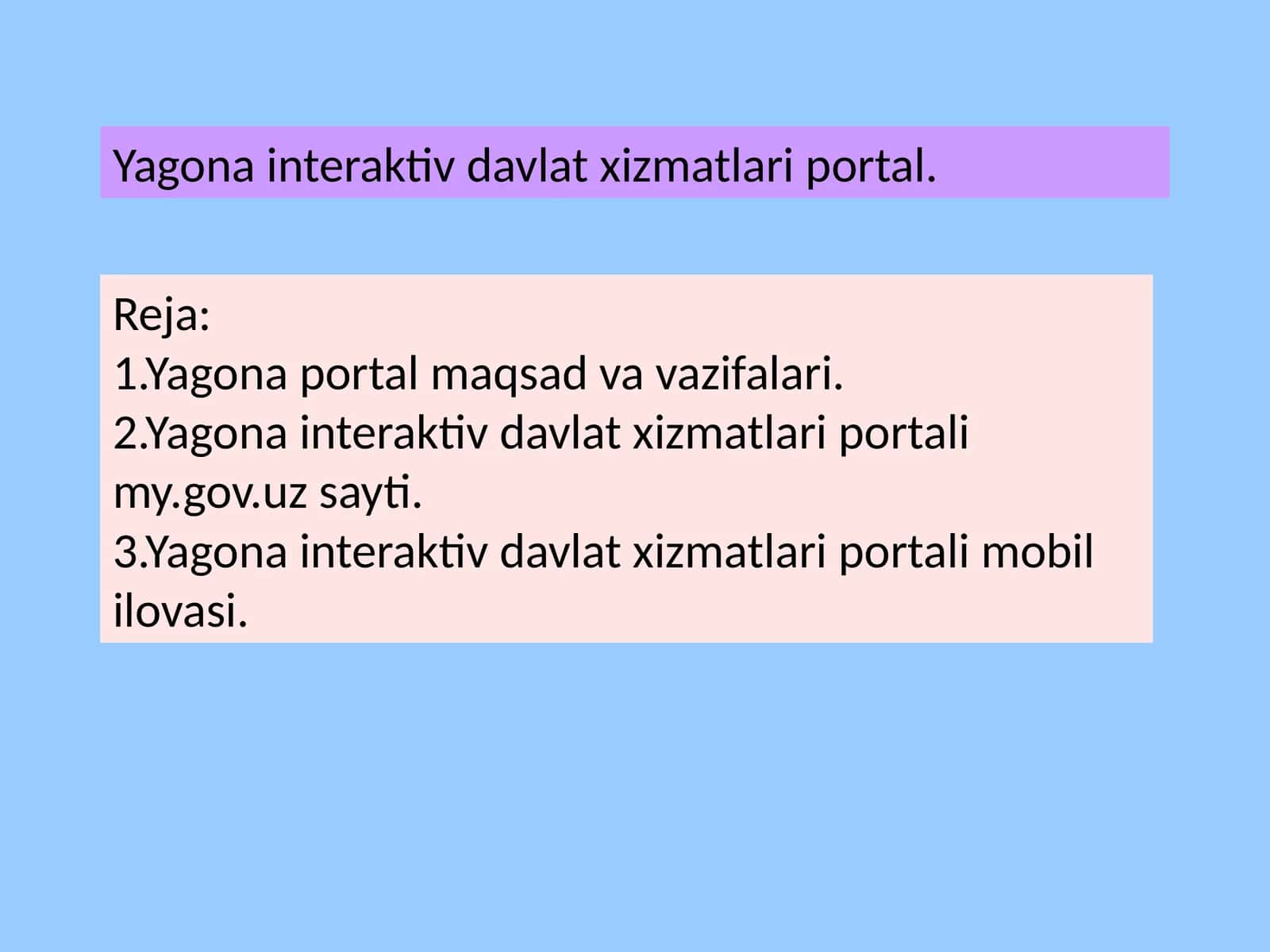 Yagona interaktiv davlat xizmatlari portal