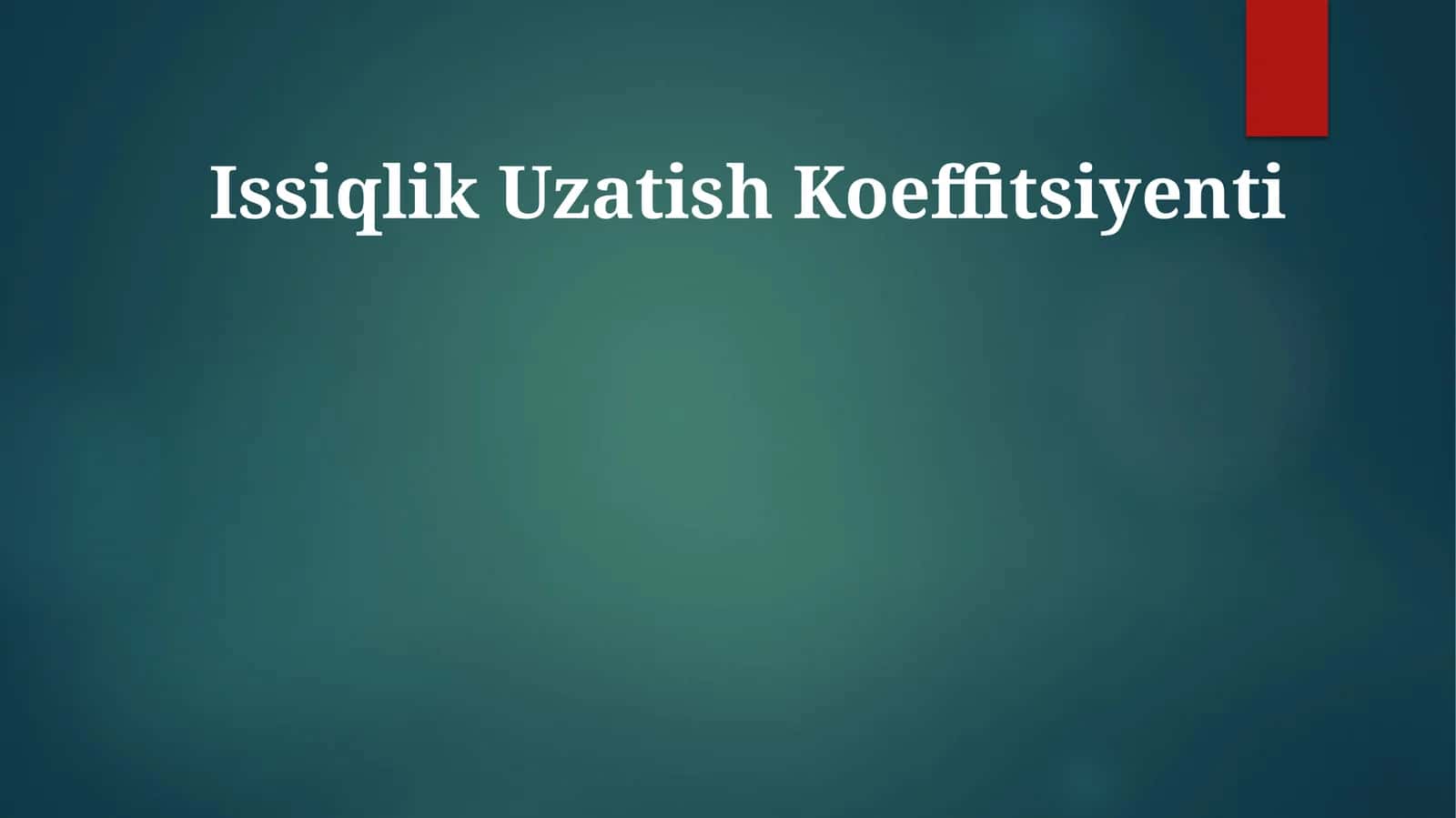 Issiqlik Uzatish Koeffitsiyenti