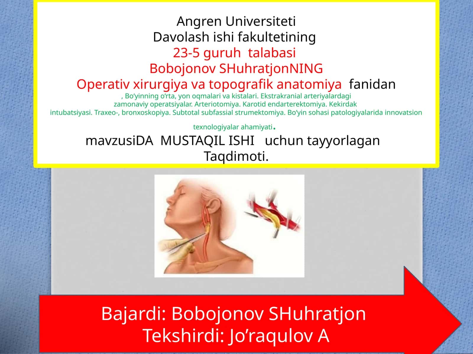 Operativ xirurgiya va topografik anatomiya