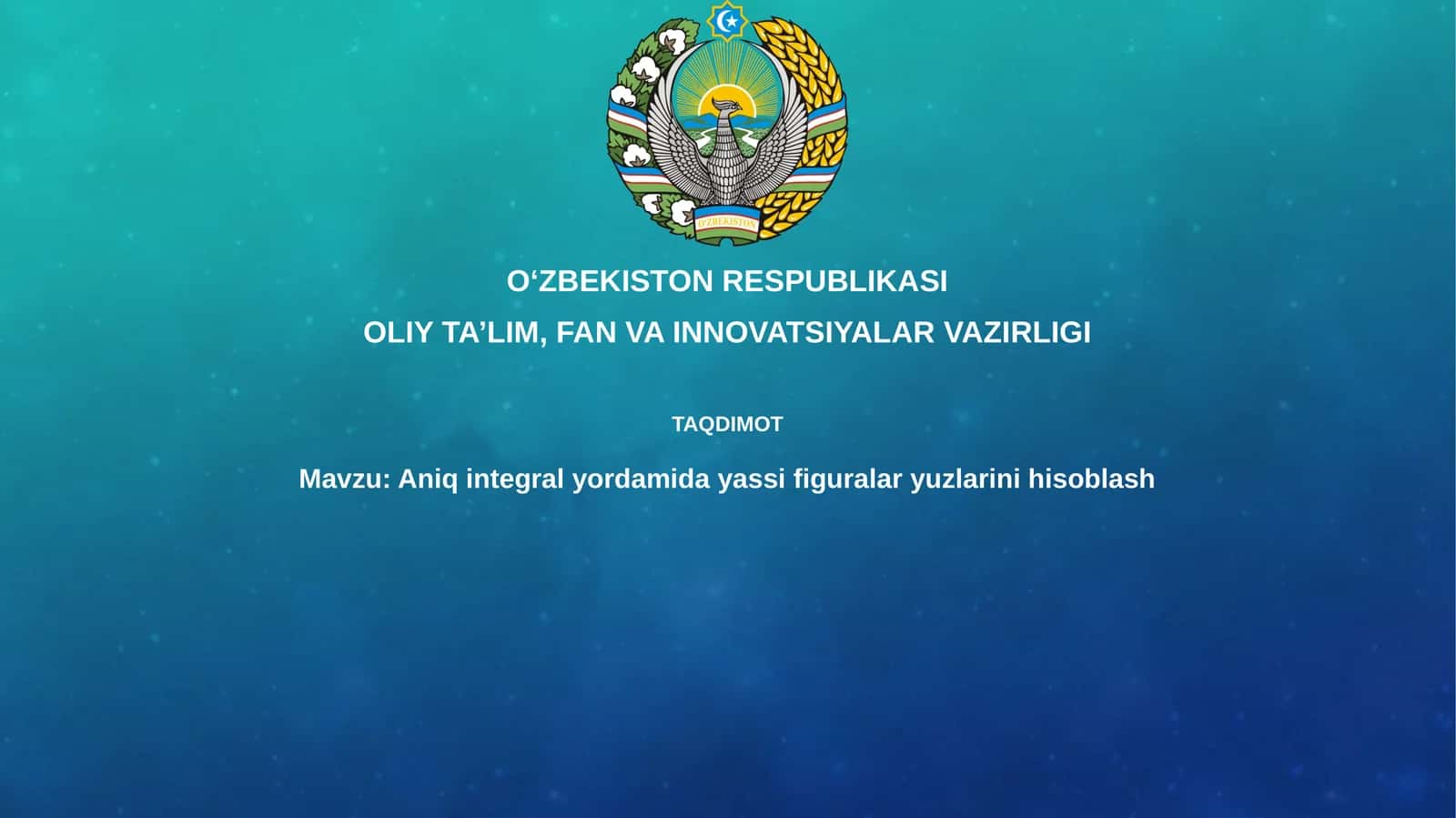 Aniqintegralyordamidayassifiguralaryuzlarinihisoblash