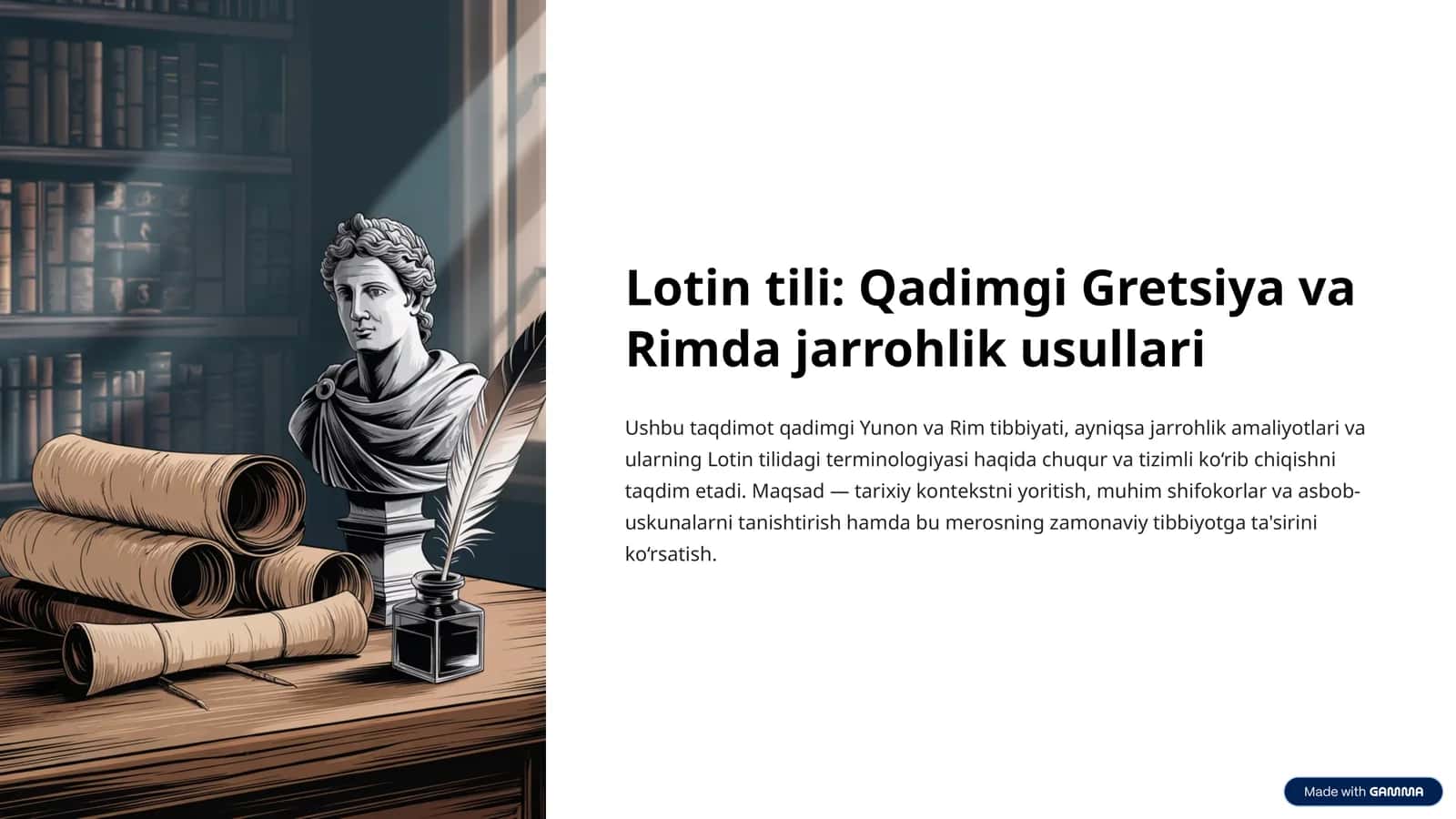Lotin tili: Qadimgi Gretsiya va Rimda jarrohlik usullari