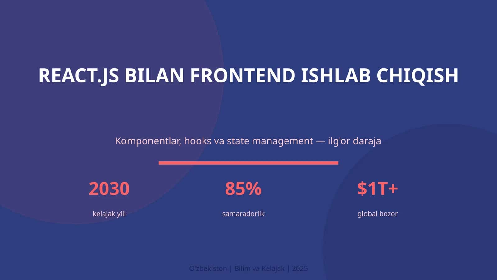 REACT.JS BILAN FRONTEND ISHLAB CHIQISH
