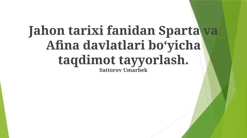 Sparta va Afina davlatlari