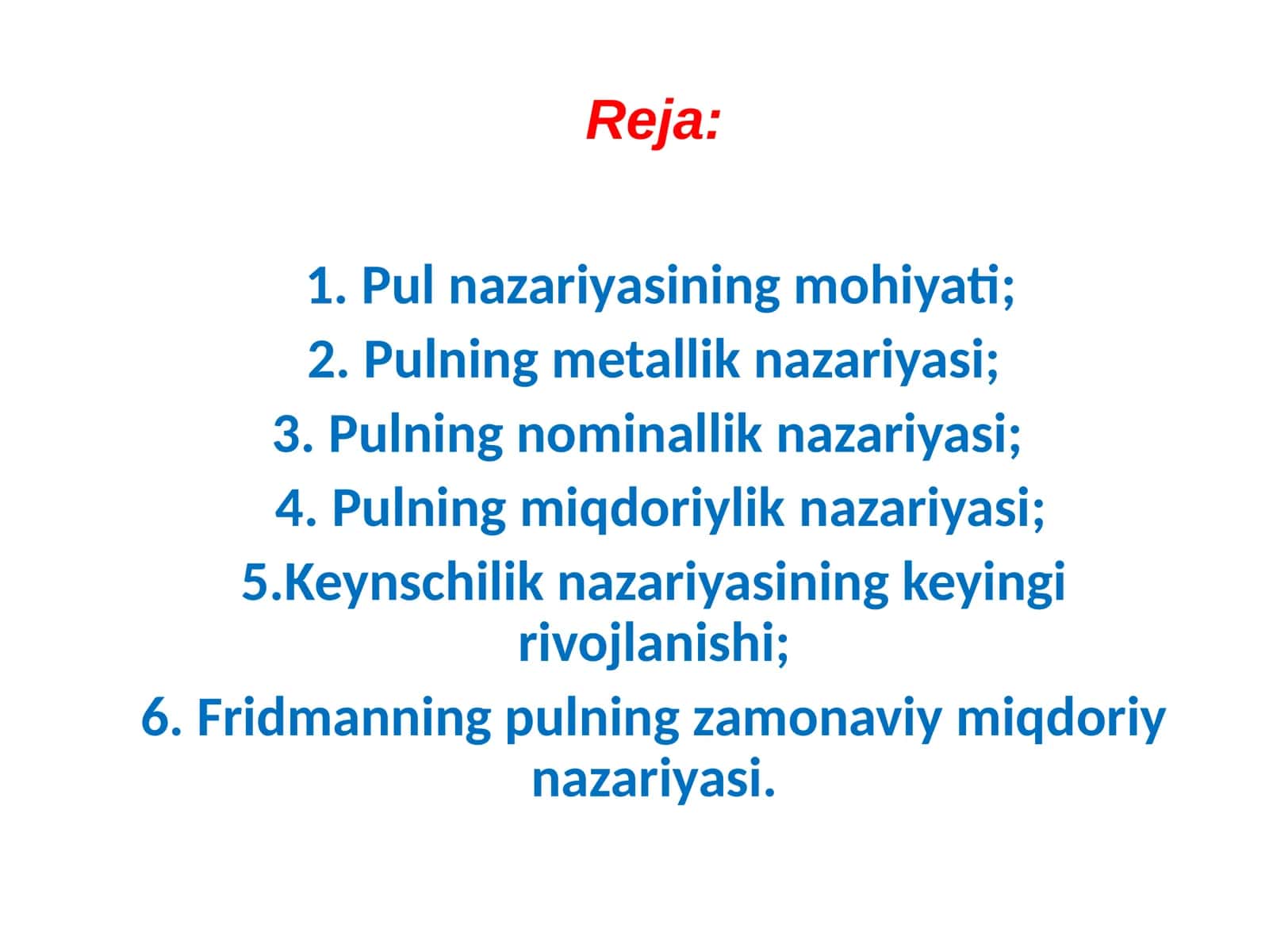 Pul nazariyalari