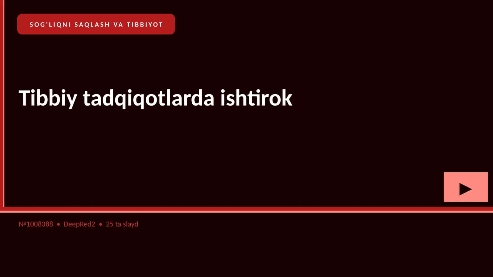 TIBBIY TADQIQOTLARDA ISHTIROK