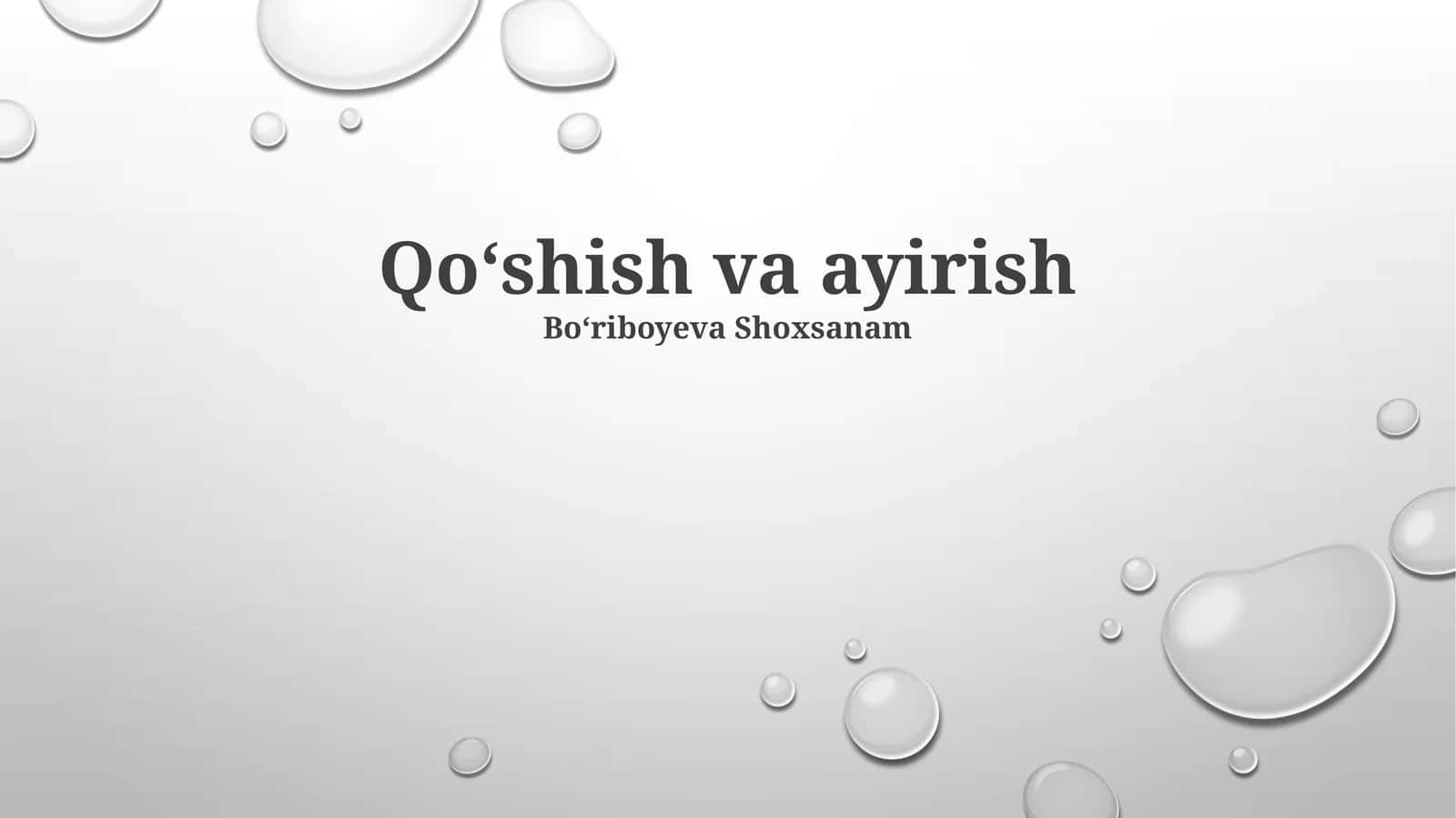 Qoʻshish va ayirish
