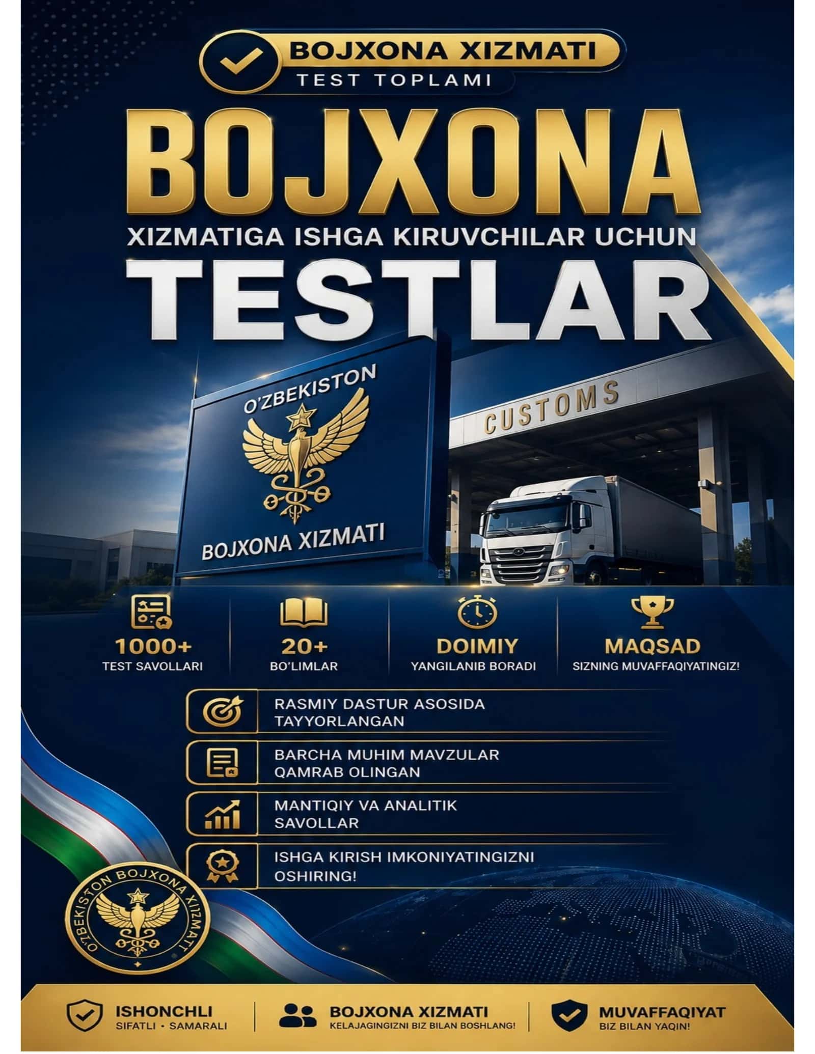 Bojxona savol javoblari 100 ta