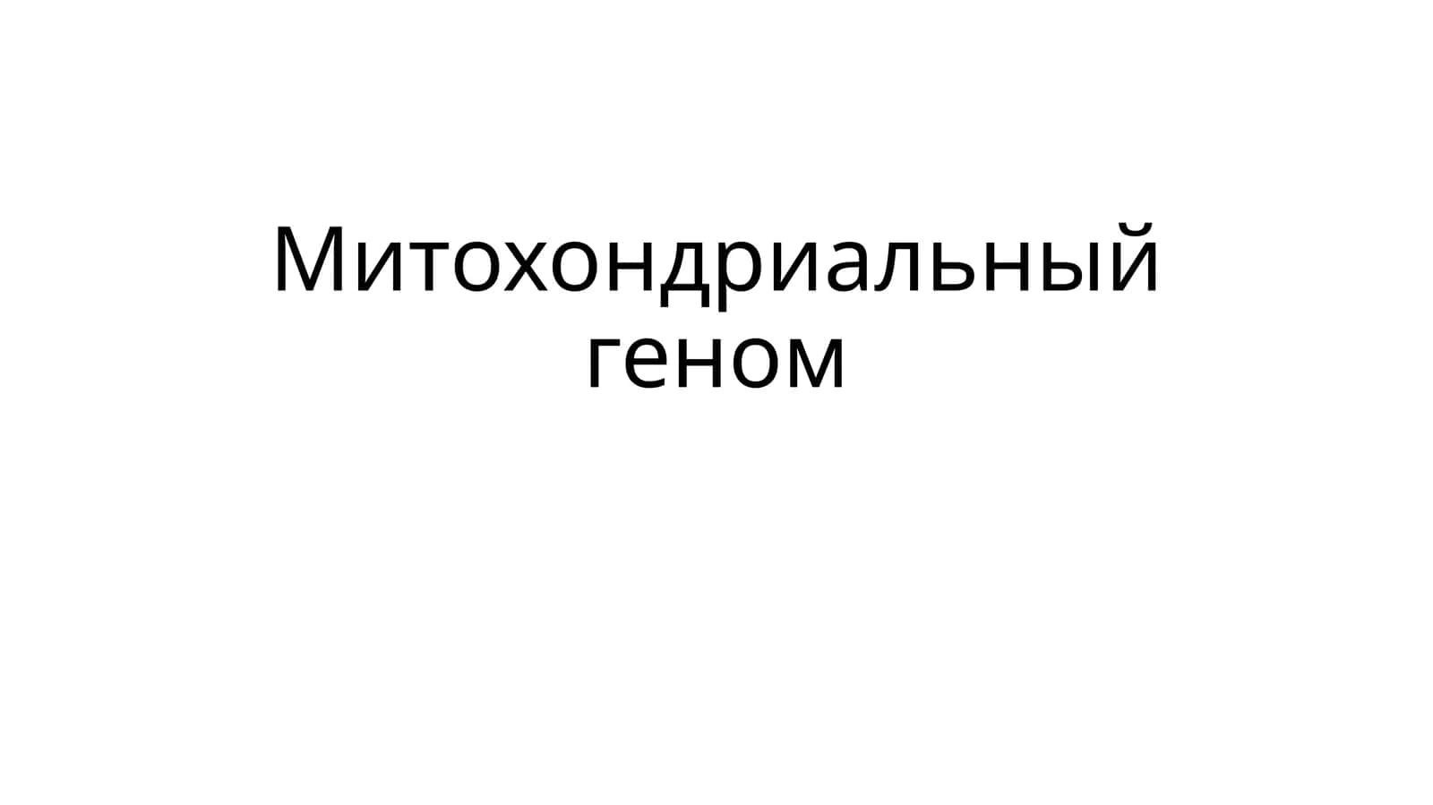 Митохондриальный геном