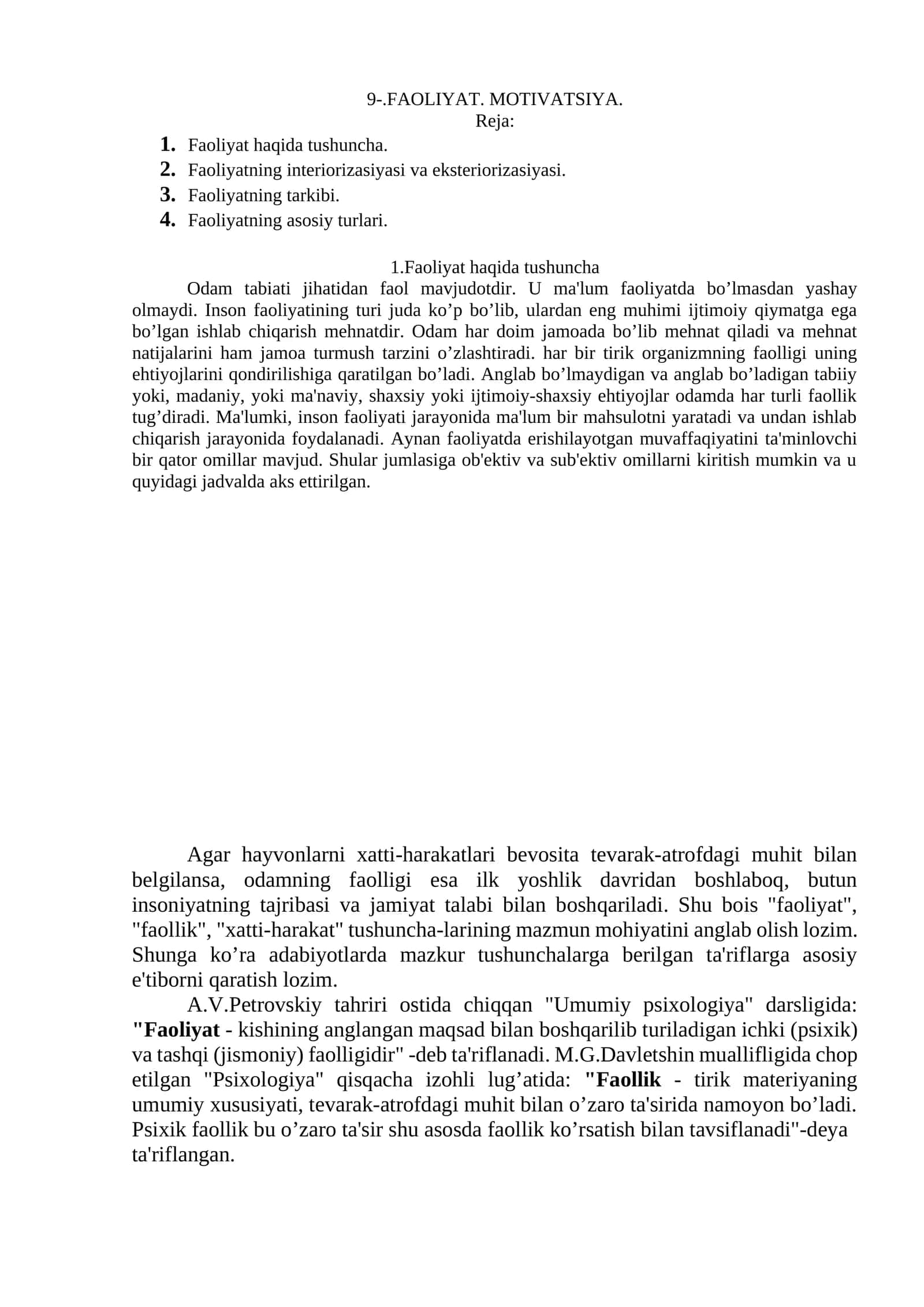 Faoliyat motivatsiya