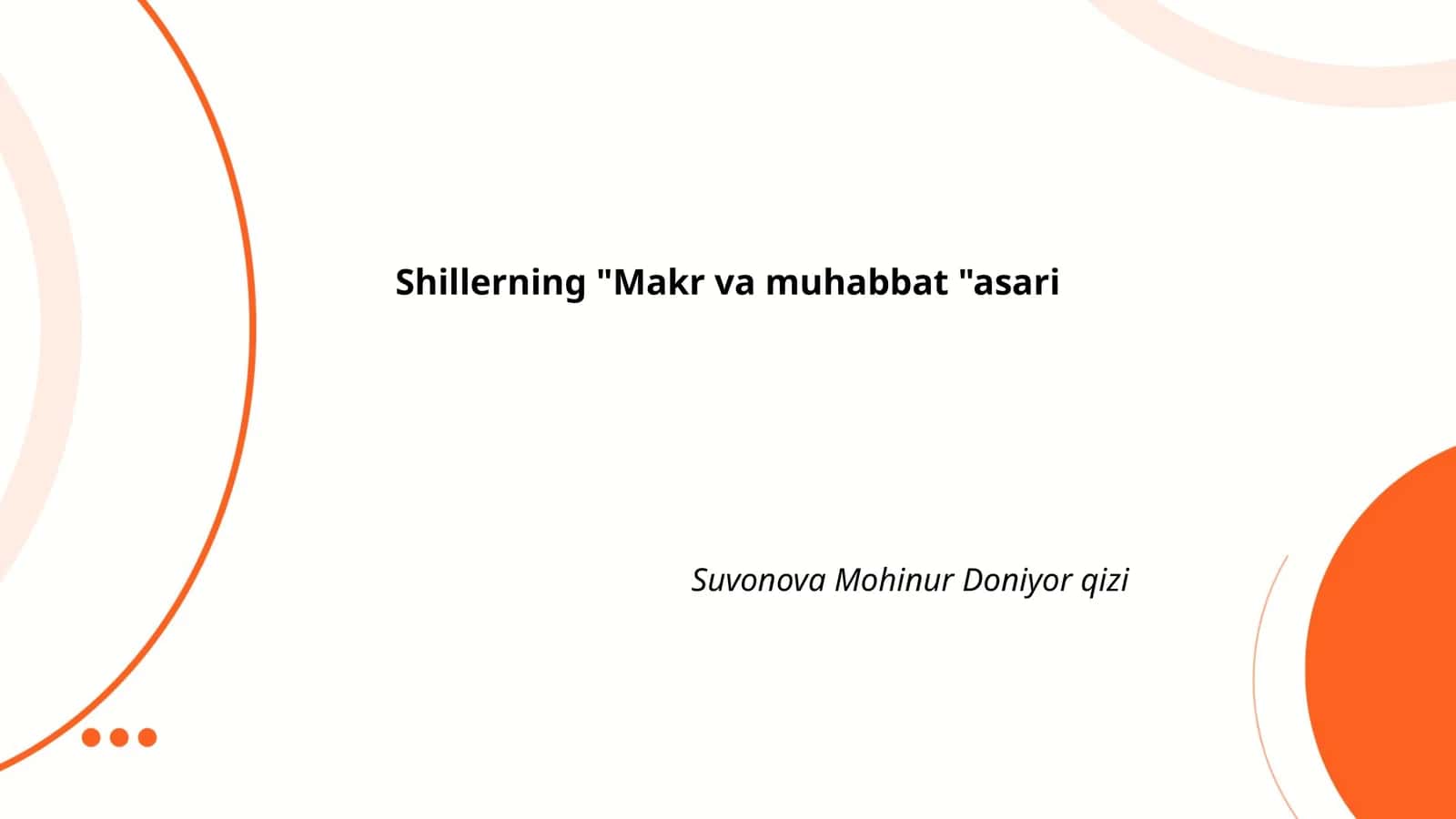 Shillerning "Makr va muhabbat "asari