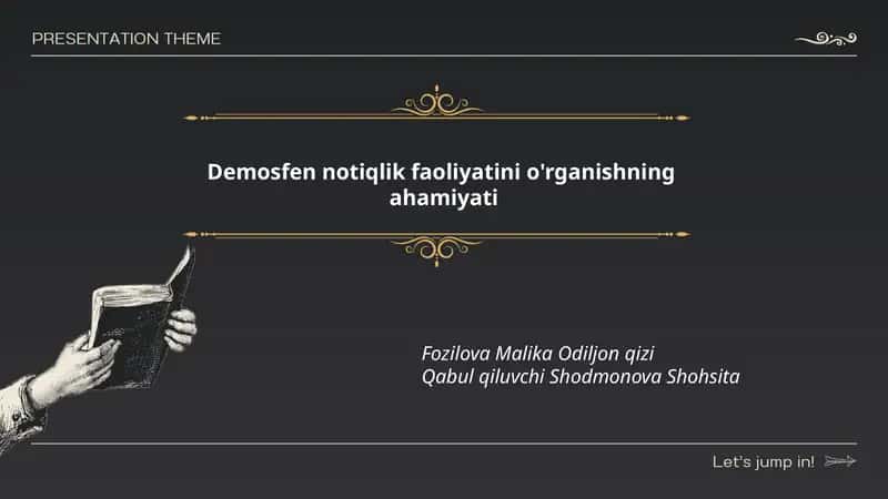 Demosfen notiqlik faoliyatini o'rganishning ahamiyati