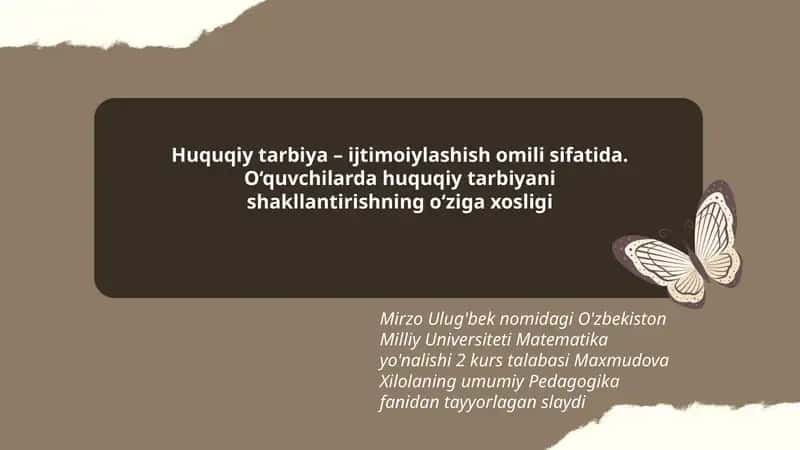 Pedagogika fanidan tayyorlagan slayd